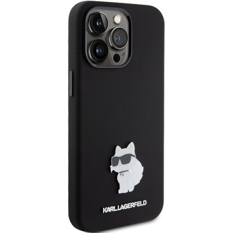 Karl Lagerfeld nakładka do iPhone 15 Pro 6,1" KLHCP15LSMHCNPK czarna HC SILICONE C METAL PIN Karl Lagerfeld nakładka do iPhone 15 Pro 6,1" KLHCP15LSMHCNPK czarna HC SILICONE C METAL PIN