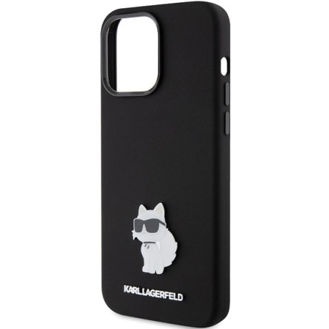 Karl Lagerfeld nakładka do iPhone 15 Pro 6,1" KLHCP15LSMHCNPK czarna HC SILICONE C METAL PIN Karl Lagerfeld nakładka do iPhone 15 Pro 6,1" KLHCP15LSMHCNPK czarna HC SILICONE C METAL PIN