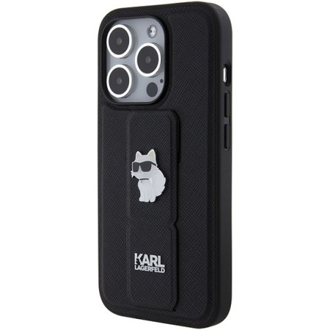 Karl Lagerfeld nakładka do iPhone 15 Pro Max 6,7" KLHCP15XGSACHPK czarna GRIPSTAND SAFFIANO CHOUPETTE PINS Karl Lagerfeld nakładka do iPhone 15 Pro Max 6,7" KLHCP15XGSACHPK czarna GRIPSTAND SAFFIANO CHOUPETTE PINS