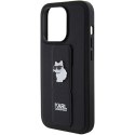 Karl Lagerfeld nakładka do iPhone 15 Pro Max 6,7" KLHCP15XGSACHPK czarna GRIPSTAND SAFFIANO CHOUPETTE PINS