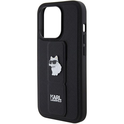 Karl Lagerfeld nakładka do iPhone 15 Pro Max 6,7" KLHCP15XGSACHPK czarna GRIPSTAND SAFFIANO CHOUPETTE PINS Karl Lagerfeld nakładka do iPhone 15 Pro Max 6,7" KLHCP15XGSACHPK czarna GRIPSTAND SAFFIANO CHOUPETTE PINS