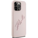 Karl Lagerfeld nakładka do iPhone 15 Pro Max 6,7" KLHCP15XSKSBMCP różowa HC SILICONE KARL SCRIPT LOGO