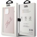 Karl Lagerfeld nakładka do iPhone 15 Pro Max 6,7" KLHCP15XSKSBMCP różowa HC SILICONE KARL SCRIPT LOGO