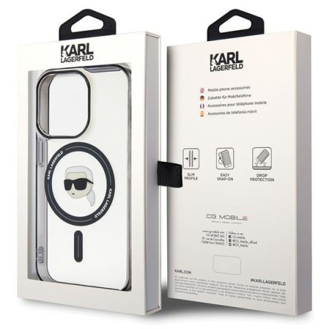 Karl Lagerfeld nakładka do iPhone 15 Pro Max 6,7" KLHMP15XHKHNOTK transparentna hardcase IML Karl`s Head MagSafe Karl Lagerfeld nakładka do iPhone 15 Pro Max 6,7" KLHMP15XHKHNOTK transparentna hardcase IML Karl`s Head MagSafe
