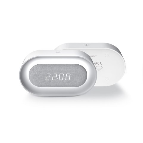 Budzik z nocną lampką LED PURE FNL-07 AKSEL biały podłużny Forever Light Budzik z nocną lampką LED PURE FNL-07 AKSEL biały podłużny Forever Light