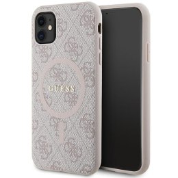 Guess nakładka do iPhone 11 GUHMN61G4GFRP różowa HC MAGSAFE PU 4G RING CLASSIC LOGO