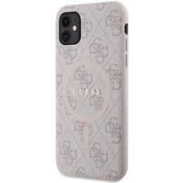 Guess nakładka do iPhone 11 GUHMN61G4GFRP różowa HC MAGSAFE PU 4G RING CLASSIC LOGO