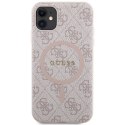 Guess nakładka do iPhone 11 GUHMN61G4GFRP różowa HC MAGSAFE PU 4G RING CLASSIC LOGO