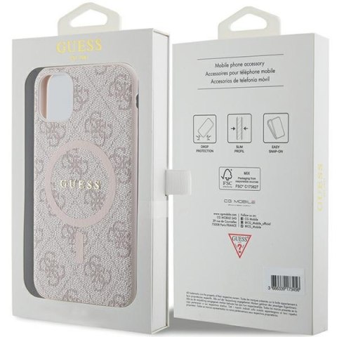 Guess nakładka do iPhone 11 GUHMN61G4GFRP różowa HC MAGSAFE PU 4G RING CLASSIC LOGO Guess nakładka do iPhone 11 GUHMN61G4GFRP różowa HC MAGSAFE PU 4G RING CLASSIC LOGO