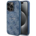 Guess nakładka do iPhone 14 Pro 6,1" GUHMP14LG4GFRB niebieska HC MAGSAFE PU 4G RING CLASSIC LOGO