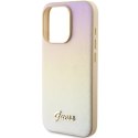 Guess nakładka do iPhone 15 Pro 6,1" GUHCP15LPSAIRSD złota HC PU SAFFIANO IRIDESCENT SCRIPT