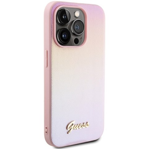 Guess nakładka do iPhone 15 Pro 6,1" GUHCP15LPSAIRSP różowa HC PU SAFFIANO IRIDESCENT SCRIPT Guess nakładka do iPhone 15 Pro 6,1" GUHCP15LPSAIRSP różowa HC PU SAFFIANO IRIDESCENT SCRIPT