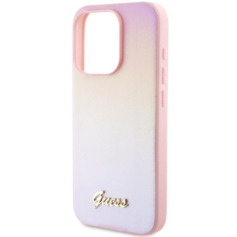 Guess nakładka do iPhone 15 Pro 6,1" GUHCP15LPSAIRSP różowa HC PU SAFFIANO IRIDESCENT SCRIPT Guess nakładka do iPhone 15 Pro 6,1" GUHCP15LPSAIRSP różowa HC PU SAFFIANO IRIDESCENT SCRIPT