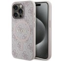 Guess nakładka do iPhone 15 Pro 6,1" GUHMP15LG4GFRP różowa HC MAGSAFE PU 4G RING CLASSIC LOGO