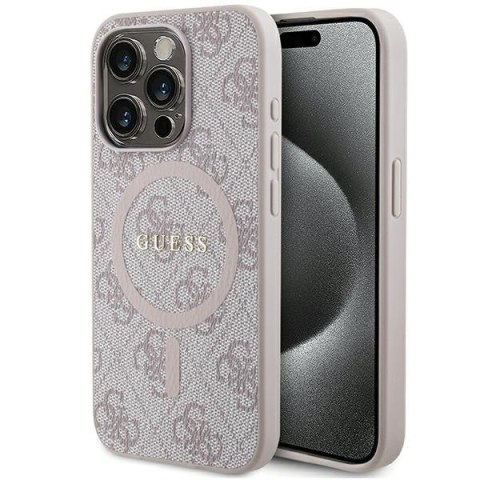 Guess nakładka do iPhone 15 Pro 6,1" GUHMP15LG4GFRP różowa HC MAGSAFE PU 4G RING CLASSIC LOGO Guess nakładka do iPhone 15 Pro 6,1" GUHMP15LG4GFRP różowa HC MAGSAFE PU 4G RING CLASSIC LOGO