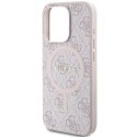 Guess nakładka do iPhone 15 Pro 6,1" GUHMP15LG4GFRP różowa HC MAGSAFE PU 4G RING CLASSIC LOGO