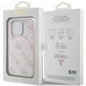 Guess nakładka do iPhone 15 Pro 6,1" GUHMP15LG4GFRP różowa HC MAGSAFE PU 4G RING CLASSIC LOGO
