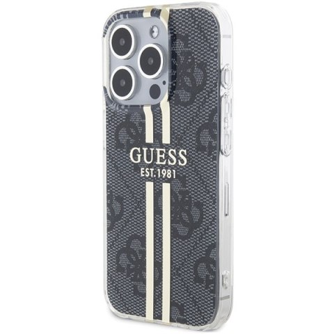 Guess nakładka do iPhone 15 Pro Max 6,7" GUHCP15XH4PSEGK czarna HC IML 4G GOLD STRIPE Guess nakładka do iPhone 15 Pro Max 6,7" GUHCP15XH4PSEGK czarna HC IML 4G GOLD STRIPE