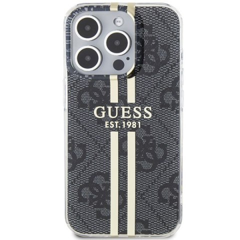 Guess nakładka do iPhone 15 Pro Max 6,7" GUHCP15XH4PSEGK czarna HC IML 4G GOLD STRIPE Guess nakładka do iPhone 15 Pro Max 6,7" GUHCP15XH4PSEGK czarna HC IML 4G GOLD STRIPE