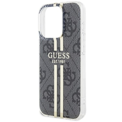 Guess nakładka do iPhone 15 Pro Max 6,7" GUHCP15XH4PSEGK czarna HC IML 4G GOLD STRIPE Guess nakładka do iPhone 15 Pro Max 6,7" GUHCP15XH4PSEGK czarna HC IML 4G GOLD STRIPE