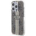 Guess nakładka do iPhone 15 Pro Max 6,7" GUHCP15XH4PSEGW brązowa HC IML 4G GOLD STRIPE