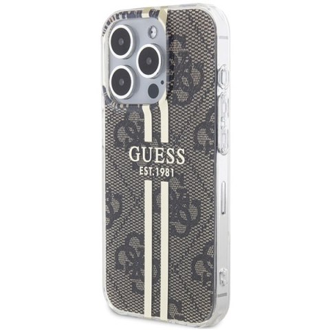 Guess nakładka do iPhone 15 Pro Max 6,7" GUHCP15XH4PSEGW brązowa HC IML 4G GOLD STRIPE Guess nakładka do iPhone 15 Pro Max 6,7" GUHCP15XH4PSEGW brązowa HC IML 4G GOLD STRIPE