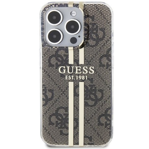 Guess nakładka do iPhone 15 Pro Max 6,7" GUHCP15XH4PSEGW brązowa HC IML 4G GOLD STRIPE Guess nakładka do iPhone 15 Pro Max 6,7" GUHCP15XH4PSEGW brązowa HC IML 4G GOLD STRIPE