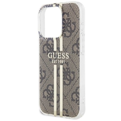 Guess nakładka do iPhone 15 Pro Max 6,7" GUHCP15XH4PSEGW brązowa HC IML 4G GOLD STRIPE Guess nakładka do iPhone 15 Pro Max 6,7" GUHCP15XH4PSEGW brązowa HC IML 4G GOLD STRIPE