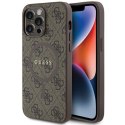 Guess nakładka do iPhone 15 Pro Max 6,7" GUHMP15XG4GFRW brązowa HC MAGSAFE PU 4G RING CLASSIC LOGO
