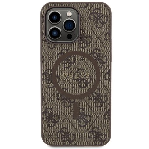 Guess nakładka do iPhone 15 Pro Max 6,7" GUHMP15XG4GFRW brązowa HC MAGSAFE PU 4G RING CLASSIC LOGO Guess nakładka do iPhone 15 Pro Max 6,7" GUHMP15XG4GFRW brązowa HC MAGSAFE PU 4G RING CLASSIC LOGO
