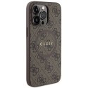 Guess nakładka do iPhone 15 Pro Max 6,7" GUHMP15XG4GFRW brązowa HC MAGSAFE PU 4G RING CLASSIC LOGO