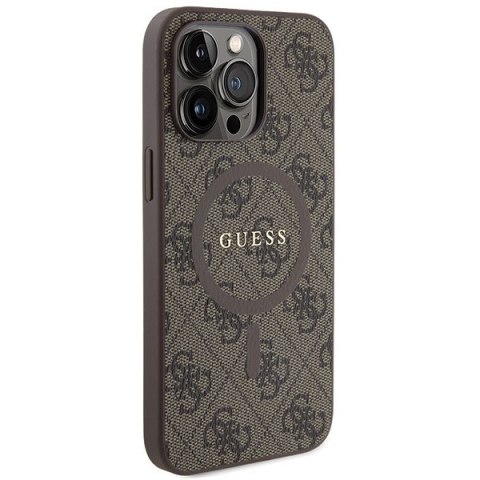 Guess nakładka do iPhone 15 Pro Max 6,7" GUHMP15XG4GFRW brązowa HC MAGSAFE PU 4G RING CLASSIC LOGO Guess nakładka do iPhone 15 Pro Max 6,7" GUHMP15XG4GFRW brązowa HC MAGSAFE PU 4G RING CLASSIC LOGO