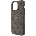Guess nakładka do iPhone 15 Pro Max 6,7" GUHMP15XG4GFRW brązowa HC MAGSAFE PU 4G RING CLASSIC LOGO