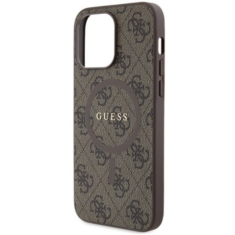 Guess nakładka do iPhone 15 Pro Max 6,7" GUHMP15XG4GFRW brązowa HC MAGSAFE PU 4G RING CLASSIC LOGO Guess nakładka do iPhone 15 Pro Max 6,7" GUHMP15XG4GFRW brązowa HC MAGSAFE PU 4G RING CLASSIC LOGO