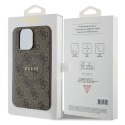 Guess nakładka do iPhone 15 Pro Max 6,7" GUHMP15XG4GFRW brązowa HC MAGSAFE PU 4G RING CLASSIC LOGO