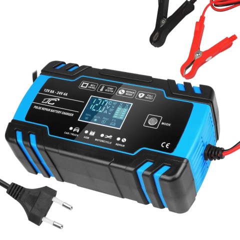 Ładowarka automatyczna, prostownik mikroprocesorowy LTC 12V 8A - 24V 4A niebieski Ładowarka automatyczna, prostownik mikroprocesorowy LTC 12V 8A - 24V 4A niebieski