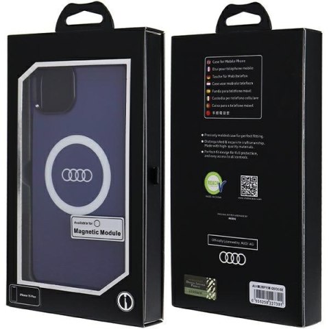 Audi nakładka do iPhone 15 Plus 6,7" niebieska IML Big Logo MagSafe Case Audi nakładka do iPhone 15 Plus 6,7" niebieska IML Big Logo MagSafe Case