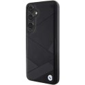 BMW nakładka do Samsung Galaxy S24 Plus czarna Signature Leather Crossing Lines Pattern