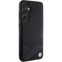 BMW nakładka do Samsung Galaxy S24 Plus czarna Signature Leather Crossing Lines Pattern