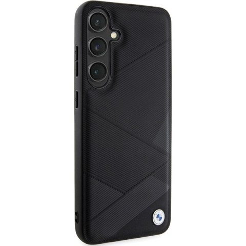 BMW nakładka do Samsung Galaxy S24 Plus czarna Signature Leather Crossing Lines Pattern BMW nakładka do Samsung Galaxy S24 Plus czarna Signature Leather Crossing Lines Pattern