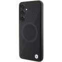 BMW nakładka do Samsung Galaxy S24 Plus czarna Signature Leather Half Textured & Circle MagSafe