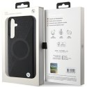 BMW nakładka do Samsung Galaxy S24 Plus czarna Signature Leather Half Textured & Circle MagSafe