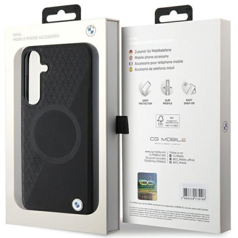 BMW nakładka do Samsung Galaxy S24 Plus czarna Signature Leather Half Textured & Circle MagSafe BMW nakładka do Samsung Galaxy S24 Plus czarna Signature Leather Half Textured & Circle MagSafe