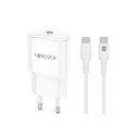 Forever ładowarka sieciowa PD QC TC-01-20C 1x USB-C 20W biała + kabel USB-C - USB-C 20W