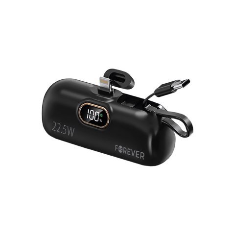 Forever mini power bank MTB-100 22.5W 5000 mAh Lightning czarny Forever mini power bank MTB-100 22.5W 5000 mAh Lightning czarny