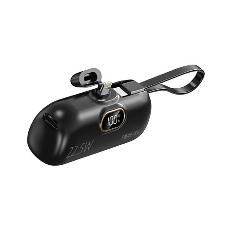 Forever mini power bank MTB-100 22.5W 5000 mAh Lightning czarny Forever mini power bank MTB-100 22.5W 5000 mAh Lightning czarny