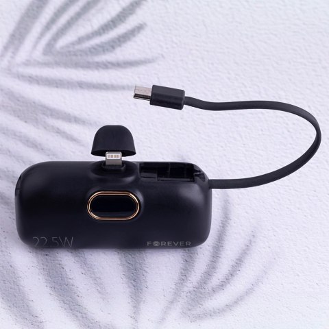 Forever mini power bank MTB-100 22.5W 5000 mAh Lightning czarny Forever mini power bank MTB-100 22.5W 5000 mAh Lightning czarny