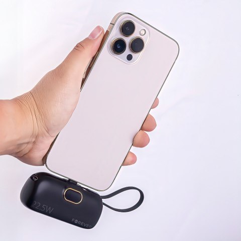 Forever mini power bank MTB-100 22.5W 5000 mAh Lightning czarny Forever mini power bank MTB-100 22.5W 5000 mAh Lightning czarny