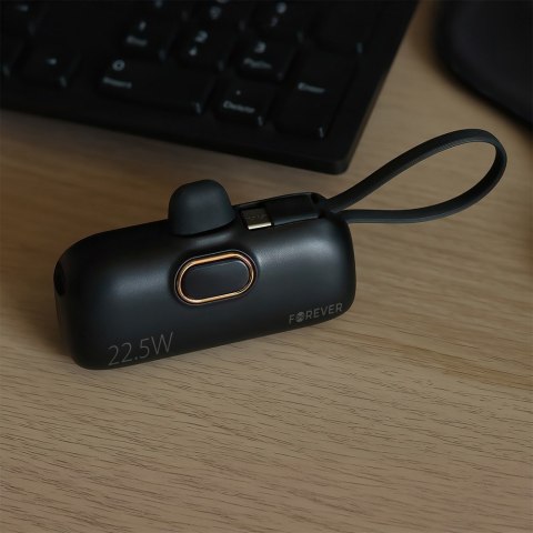 Forever mini power bank MTB-100 22.5W 5000 mAh Lightning czarny Forever mini power bank MTB-100 22.5W 5000 mAh Lightning czarny