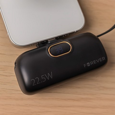Forever mini power bank MTB-100 22.5W 5000 mAh Lightning czarny Forever mini power bank MTB-100 22.5W 5000 mAh Lightning czarny